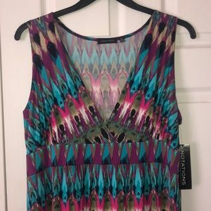 Long v-neck colorful dress NWT